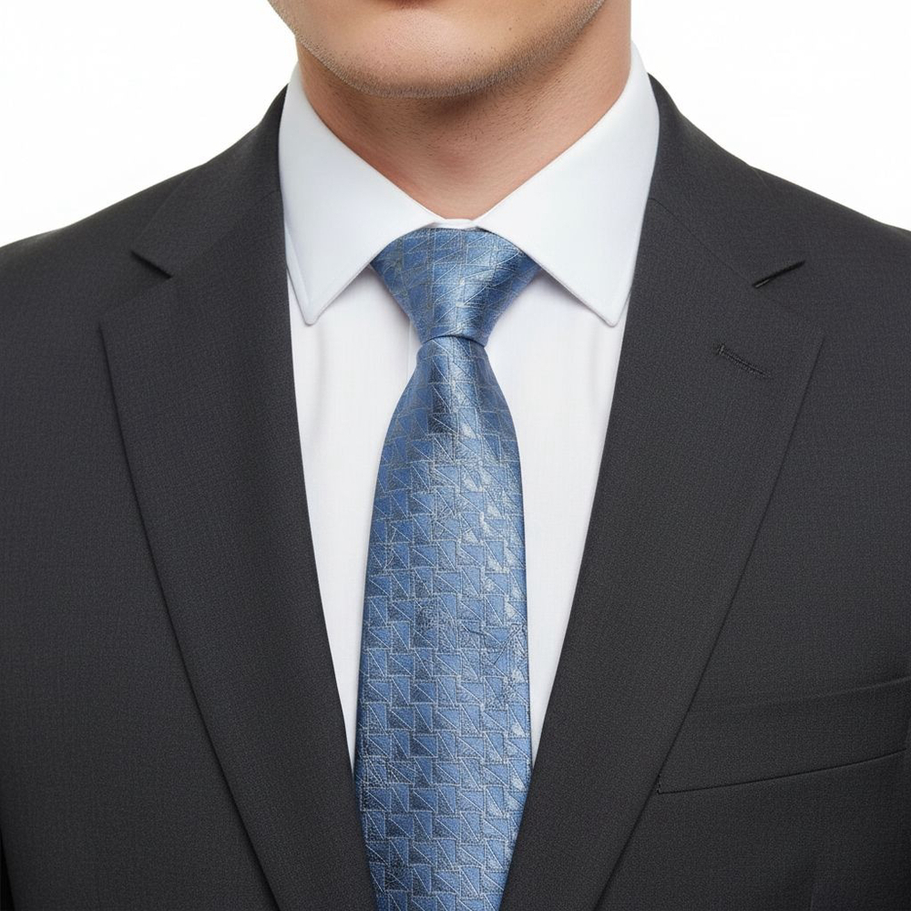 Men's DKNY Blue Geometric Silk Neck Tie